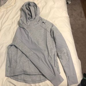 Puma Hoodie Sweatshirt grey gray size small